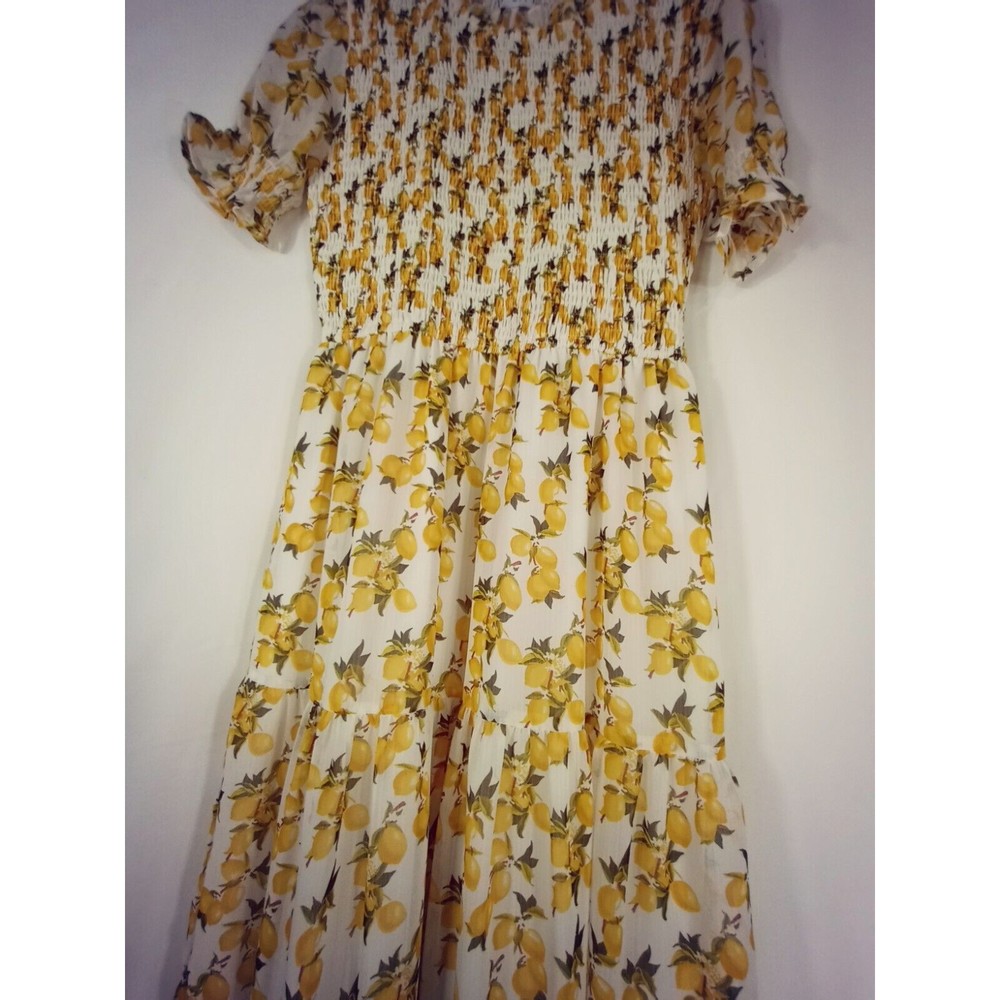 Ivy City Co Hollie Dress Lemon Floral Smocked Maxi Length S .Small - Picture 7 of 12